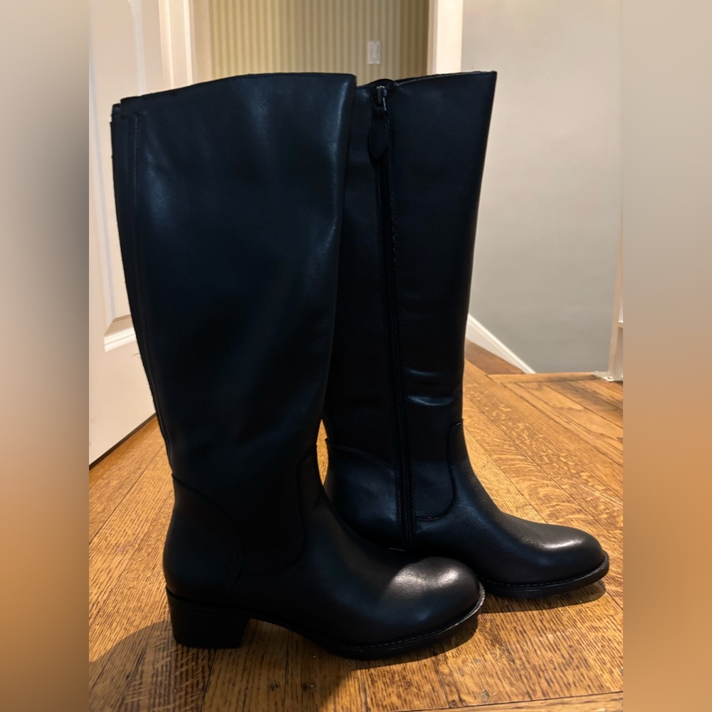 Franco Sarto Black Heeled Knee High Boots